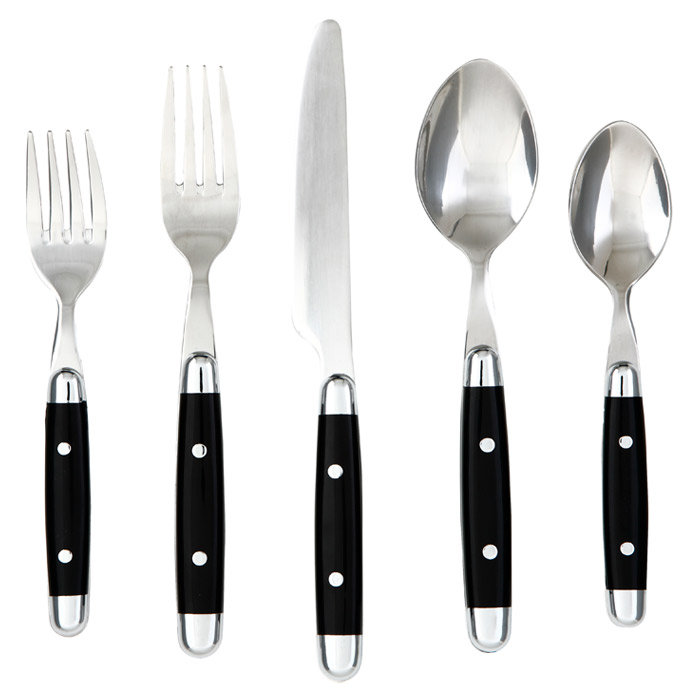 Cambridge 20Piece Jubilee Flatware Set in Black Perigold